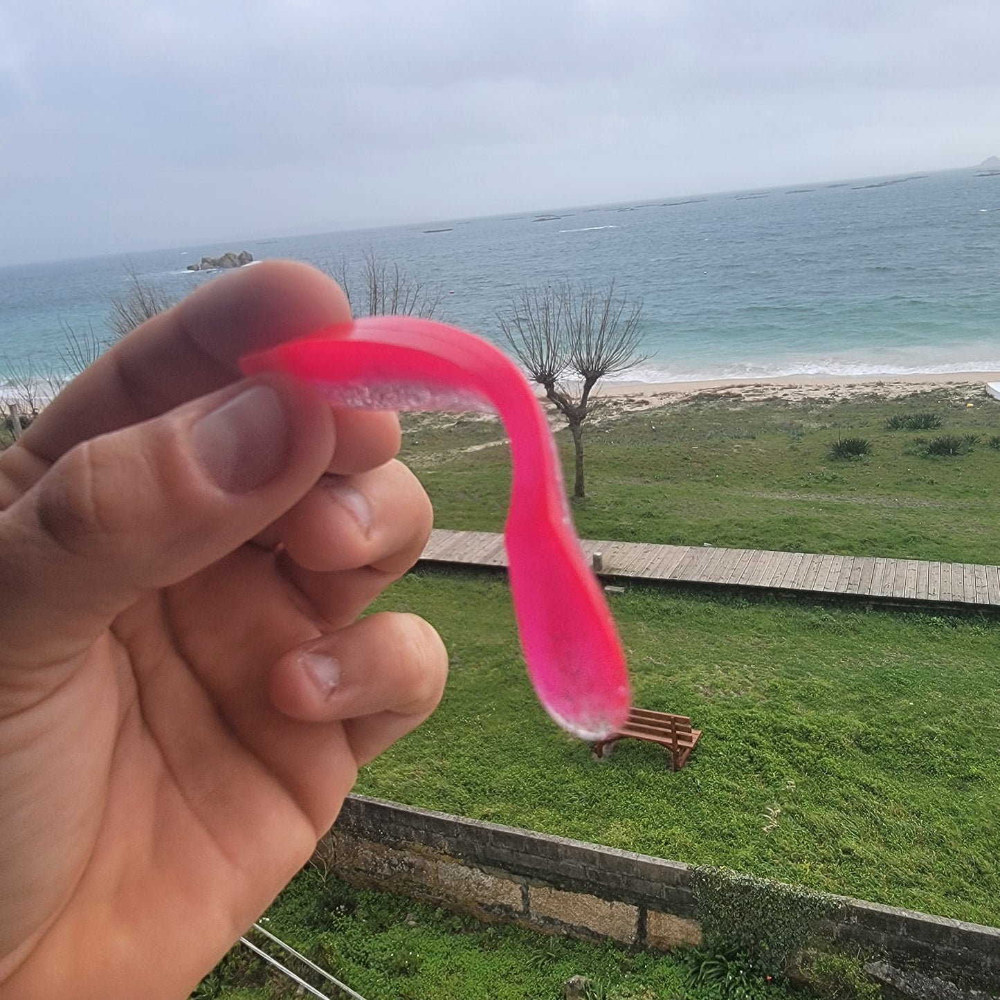 Pack Señuelos Blandos de Pesca 5 unidades color Rosa85mm