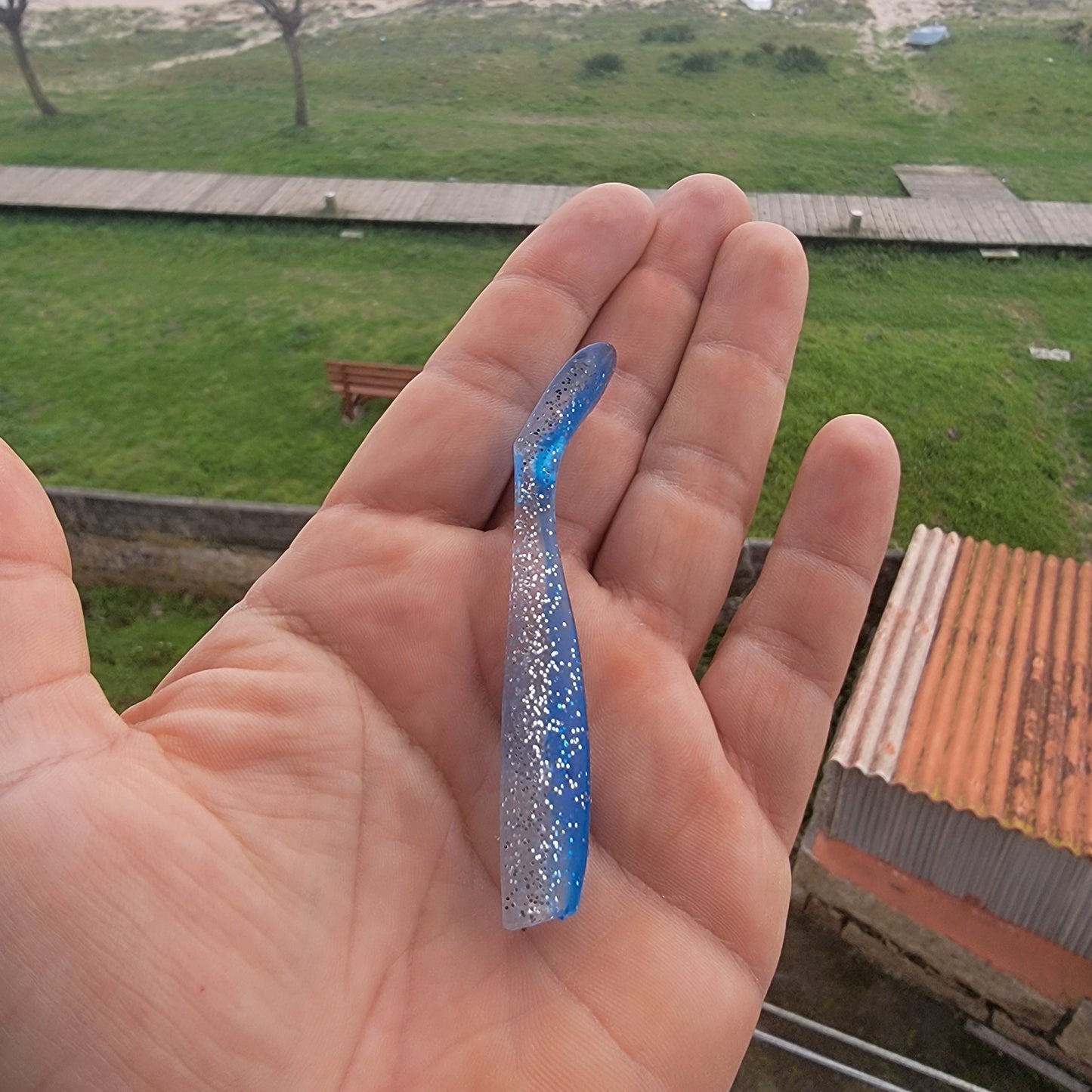 Pack Señuelos Blandos de Pesca 5 unidades color Azul