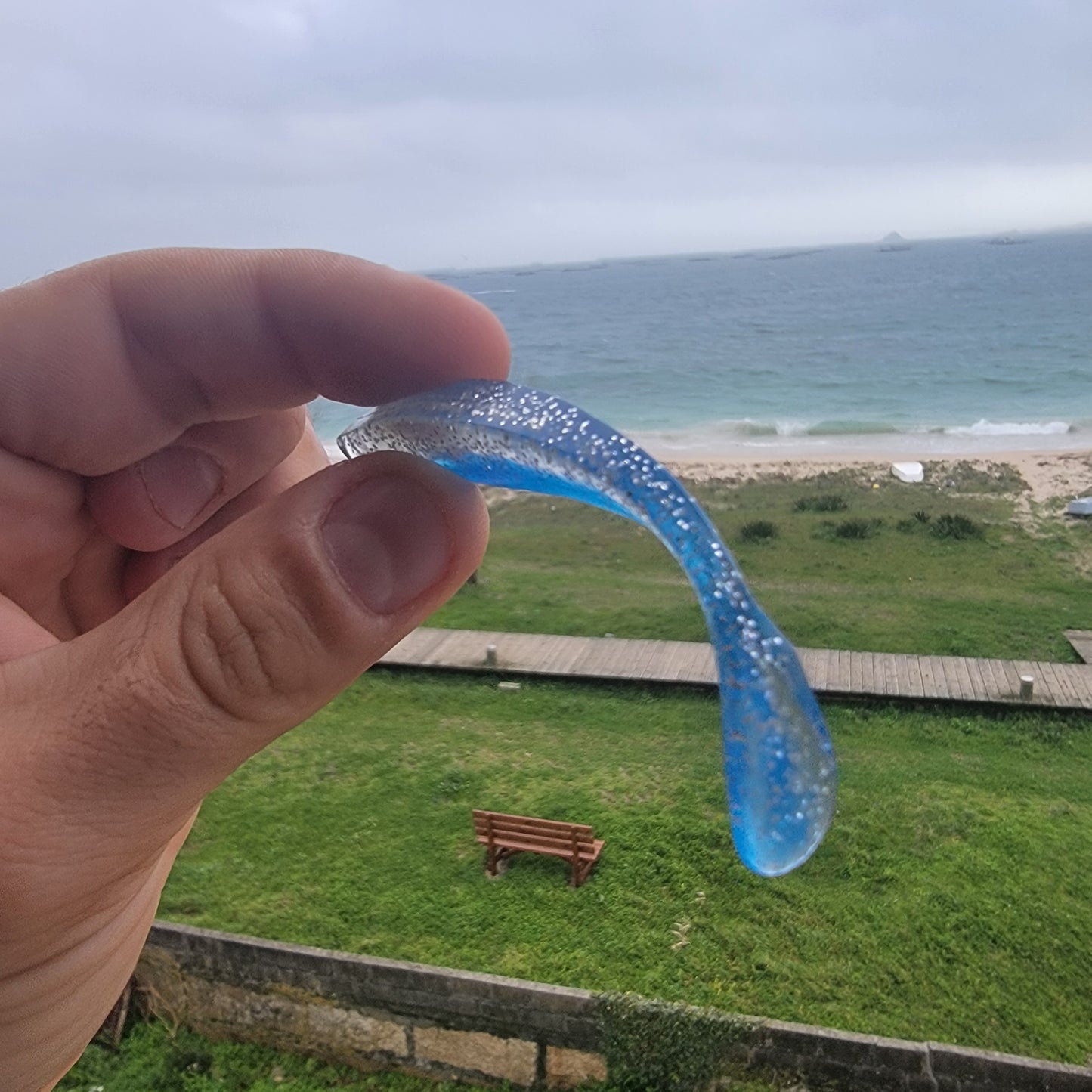 Pack Señuelos Blandos de Pesca 5 unidades color Azul