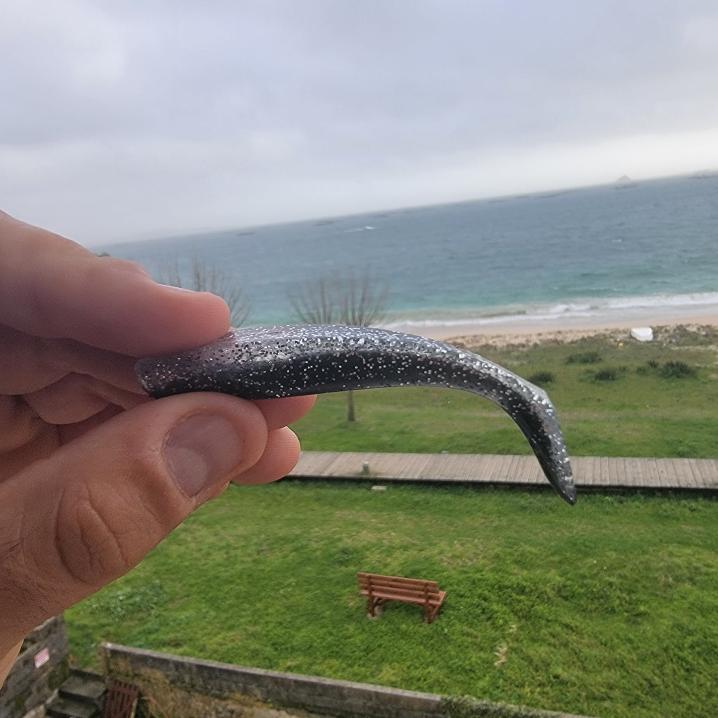 Pack Señuelos Blandos de Pesca 5 unidades color Negro