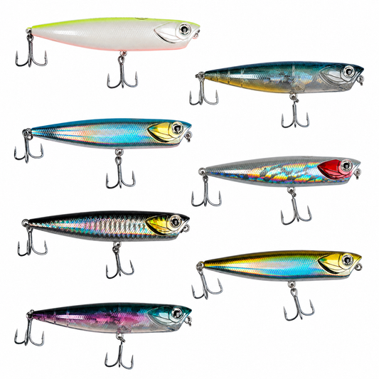 Pack Señuelos Salty Fury Complete – 7 Paseantes de Superficie