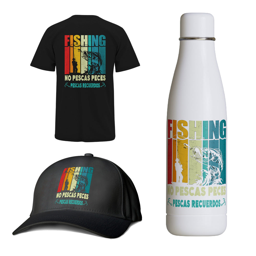 Pack Recuerdos Fishing | Camiseta, Gorra y Termo