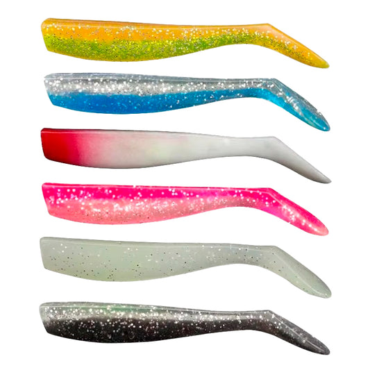 Pack Señuelos Blandos de Pesca 6 unidades multicolor 85mm