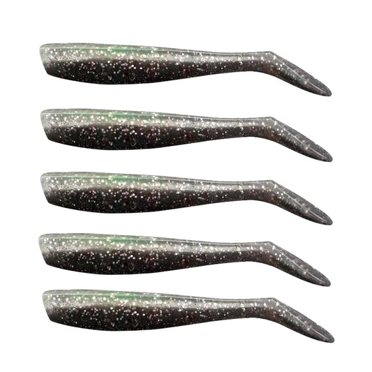 Pack Señuelos Blandos de Pesca 5 unidades color Negro